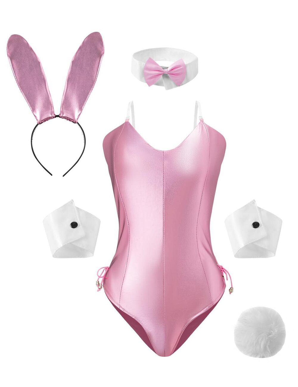 8173 Bunny Girl Cosplay Costume Mai Sakurajima Bunny Bodysuit Set Pink